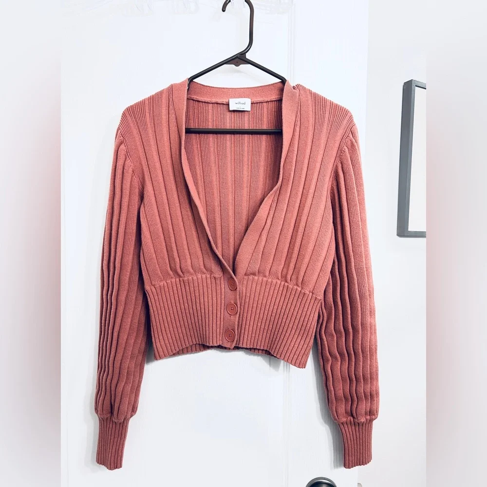 Aritzia Wilfred Plunge Front Cardigan • Size Large - Picture 4 of 10